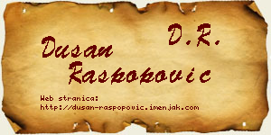 Dušan Raspopović vizit kartica